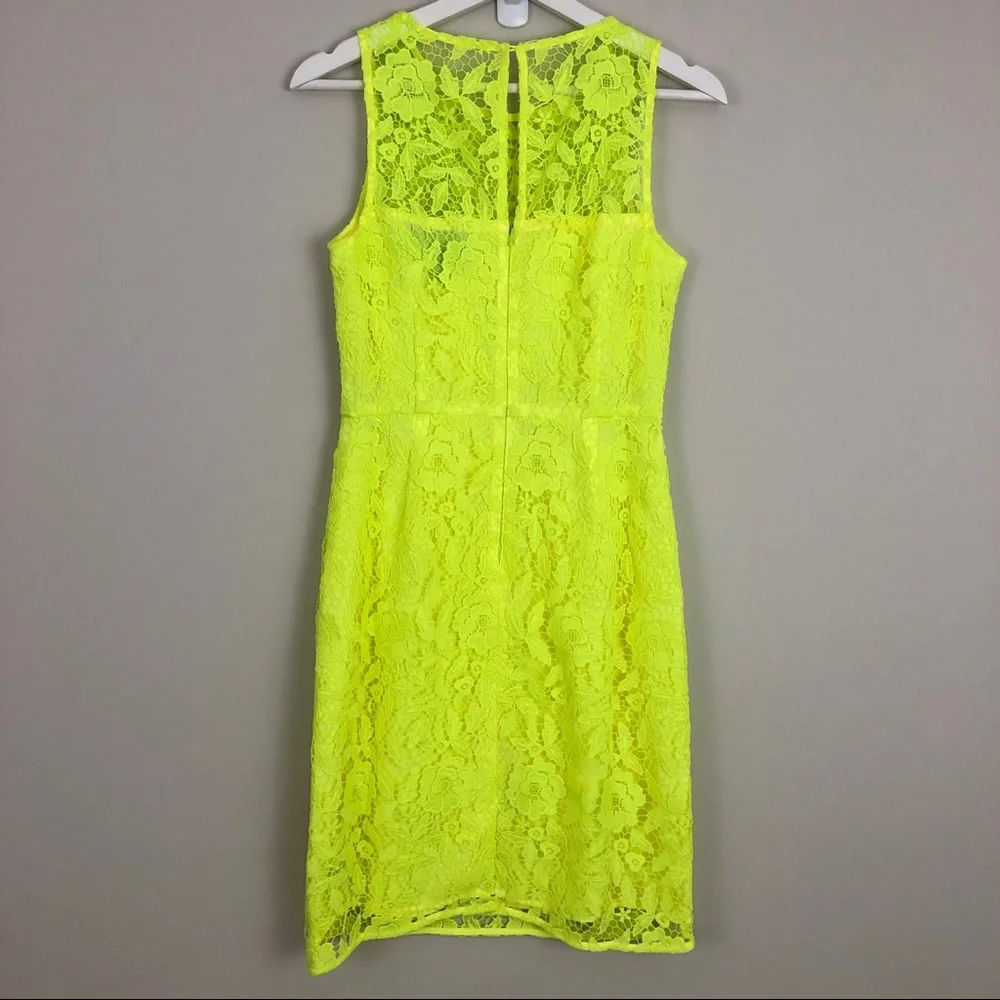 J. Crew Collection Neon Lace Sheath Dress